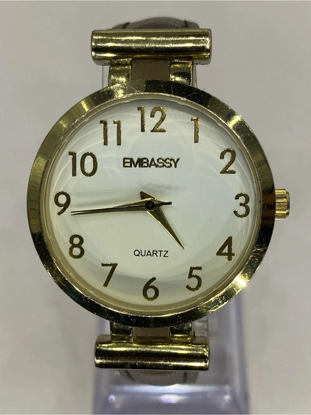 Men’s *** Embassy  ^^^ Gold-Tone White Dial Quartz Watch ***